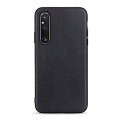 Soft Luxury Leather Snap On Case Cover B01H for Sony Xperia 1 V Black