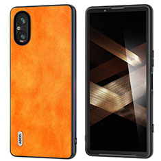 Soft Luxury Leather Snap On Case Cover B01H for Sony Xperia 5 V Orange