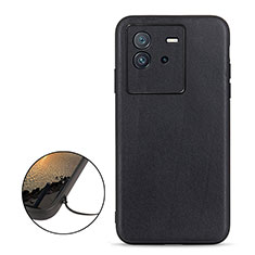 Soft Luxury Leather Snap On Case Cover B01H for Vivo iQOO Neo6 5G Black