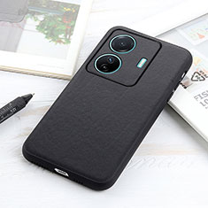 Soft Luxury Leather Snap On Case Cover B01H for Vivo iQOO Z6 Pro 5G Black