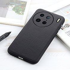 Soft Luxury Leather Snap On Case Cover B01H for Vivo X90 Pro 5G Black