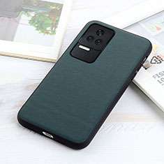 Soft Luxury Leather Snap On Case Cover B01H for Xiaomi Redmi K40S 5G Green