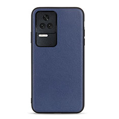 Soft Luxury Leather Snap On Case Cover B01H for Xiaomi Redmi K50 Pro 5G Blue