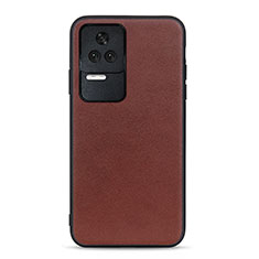 Soft Luxury Leather Snap On Case Cover B01H for Xiaomi Redmi K50 Pro 5G Brown