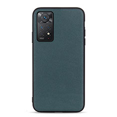 Soft Luxury Leather Snap On Case Cover B01H for Xiaomi Redmi Note 11 Pro 4G Green