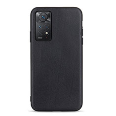 Soft Luxury Leather Snap On Case Cover B01H for Xiaomi Redmi Note 11 Pro 5G Black