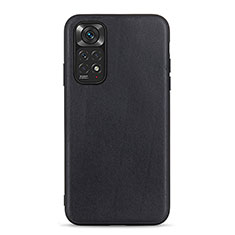 Soft Luxury Leather Snap On Case Cover B01H for Xiaomi Redmi Note 11S 4G Black