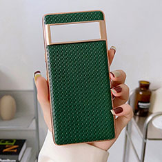 Soft Luxury Leather Snap On Case Cover B02H for Google Pixel 6 5G Green