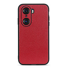 Soft Luxury Leather Snap On Case Cover B02H for Huawei Honor 60 5G Red