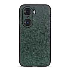 Soft Luxury Leather Snap On Case Cover B02H for Huawei Honor 60 Pro 5G Green