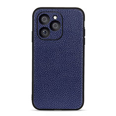 Soft Luxury Leather Snap On Case Cover B02H for Huawei Honor 60 SE 5G Blue