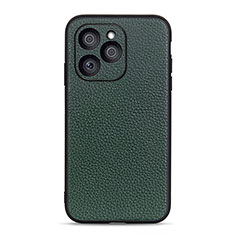 Soft Luxury Leather Snap On Case Cover B02H for Huawei Honor 60 SE 5G Green