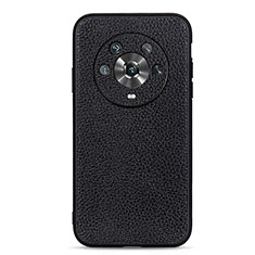 Soft Luxury Leather Snap On Case Cover B02H for Huawei Honor Magic4 5G Black