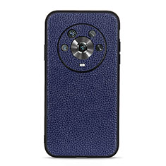 Soft Luxury Leather Snap On Case Cover B02H for Huawei Honor Magic4 5G Blue