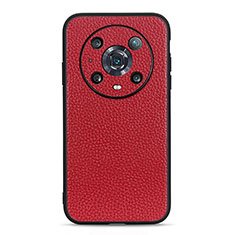 Soft Luxury Leather Snap On Case Cover B02H for Huawei Honor Magic4 Pro 5G Red