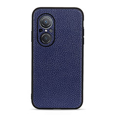 Soft Luxury Leather Snap On Case Cover B02H for Huawei Nova 9 SE Blue