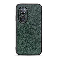 Soft Luxury Leather Snap On Case Cover B02H for Huawei Nova 9 SE Green