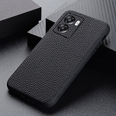 Soft Luxury Leather Snap On Case Cover B02H for OnePlus Nord N300 5G Black