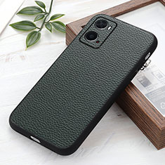 Soft Luxury Leather Snap On Case Cover B02H for Oppo A36 Green