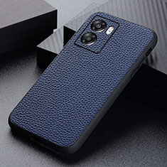 Soft Luxury Leather Snap On Case Cover B02H for Realme Narzo 50 5G Blue