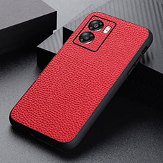 Soft Luxury Leather Snap On Case Cover B02H for Realme V23 5G Red