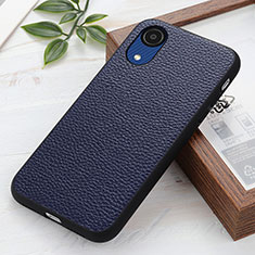 Soft Luxury Leather Snap On Case Cover B02H for Samsung Galaxy A03 Core Blue