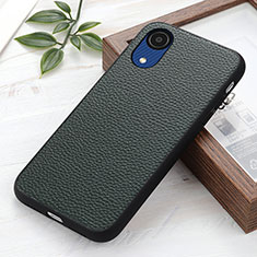 Soft Luxury Leather Snap On Case Cover B02H for Samsung Galaxy A03 Core Green