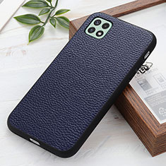 Soft Luxury Leather Snap On Case Cover B02H for Samsung Galaxy A22s 5G Blue