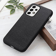 Soft Luxury Leather Snap On Case Cover B02H for Samsung Galaxy A23 4G Black