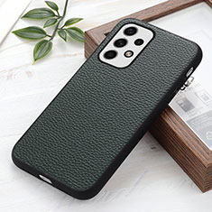 Soft Luxury Leather Snap On Case Cover B02H for Samsung Galaxy A23 4G Green