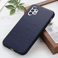 Soft Luxury Leather Snap On Case Cover B02H for Samsung Galaxy A32 4G Blue