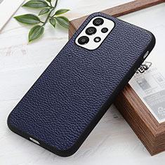 Soft Luxury Leather Snap On Case Cover B02H for Samsung Galaxy A73 5G Blue