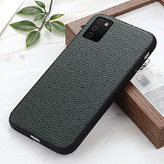 Soft Luxury Leather Snap On Case Cover B02H for Samsung Galaxy F02S SM-E025F Green