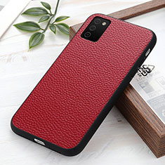 Soft Luxury Leather Snap On Case Cover B02H for Samsung Galaxy F02S SM-E025F Red