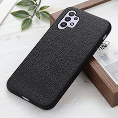 Soft Luxury Leather Snap On Case Cover B02H for Samsung Galaxy M32 5G Black