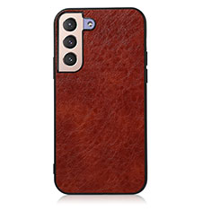 Soft Luxury Leather Snap On Case Cover B02H for Samsung Galaxy S21 5G Brown