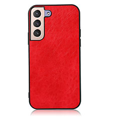 Soft Luxury Leather Snap On Case Cover B02H for Samsung Galaxy S21 Plus 5G Red