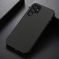 Soft Luxury Leather Snap On Case Cover B02H for Samsung Galaxy S24 Ultra 5G Black