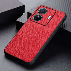 Soft Luxury Leather Snap On Case Cover B02H for Vivo T1 5G Red