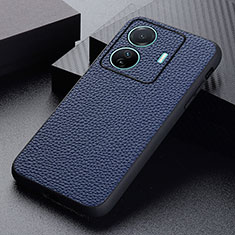 Soft Luxury Leather Snap On Case Cover B02H for Vivo T1 Pro 5G Blue