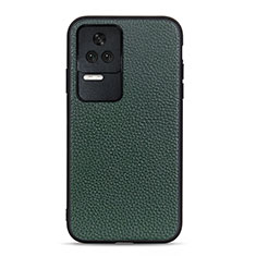 Soft Luxury Leather Snap On Case Cover B02H for Xiaomi Redmi K50 5G Green