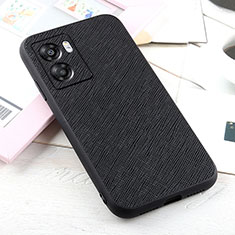 Soft Luxury Leather Snap On Case Cover B03H for Oppo K10 5G India Black