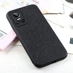 Soft Luxury Leather Snap On Case Cover B03H for Realme GT Neo3 5G Black