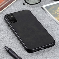 Soft Luxury Leather Snap On Case Cover B03H for Samsung Galaxy A03s Black