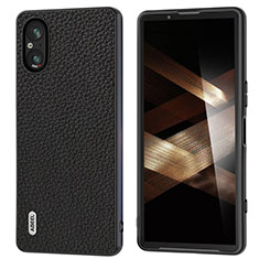Soft Luxury Leather Snap On Case Cover B03H for Sony Xperia 5 V Black