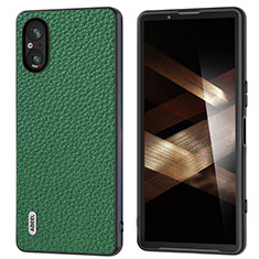 Soft Luxury Leather Snap On Case Cover B03H for Sony Xperia 5 V Green