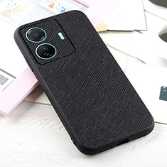 Soft Luxury Leather Snap On Case Cover B03H for Vivo T1 Pro 5G Black