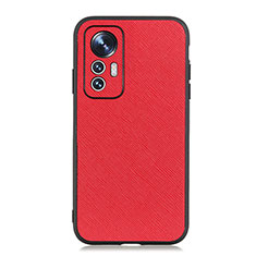 Soft Luxury Leather Snap On Case Cover B03H for Xiaomi Mi 12X 5G Red