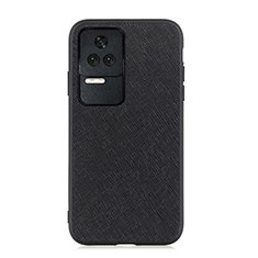 Soft Luxury Leather Snap On Case Cover B03H for Xiaomi Poco F4 5G Black