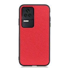 Soft Luxury Leather Snap On Case Cover B03H for Xiaomi Redmi K50 5G Red